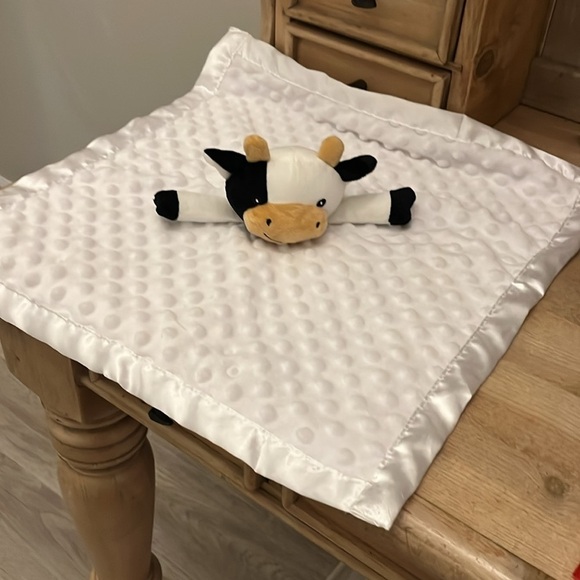 Cow Lovey Security Blanket Baby Pro Goleem Satin Trim Nubby - Picture 4 of 9